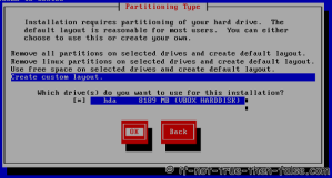 Select Partitioning Type