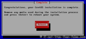 Installation Completed, Reboot