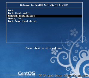 Select Network Installation (NetInstall) on Grub Menu