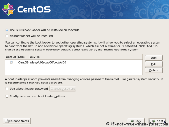 CentOS 5.8 Bootloader setup