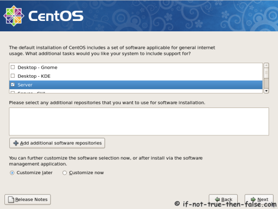 CentOS 5.8 Select installation type