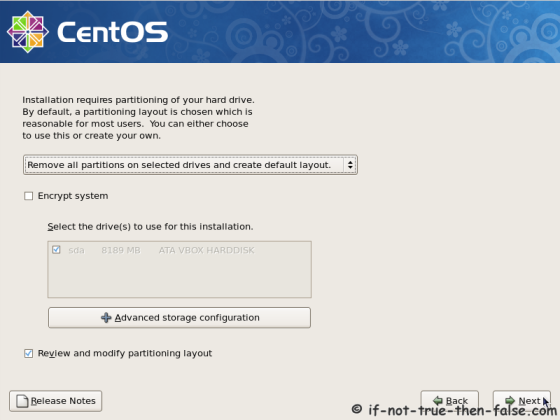 CentOS 5.9 Select partitioning type
