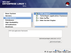 18. Customize package selection - Select PHP and Web Server to installation