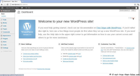 Wordpress 3.5.1 New welcome screen and dashboard Wordpress 3.5.1 New welcome screen and dashboard