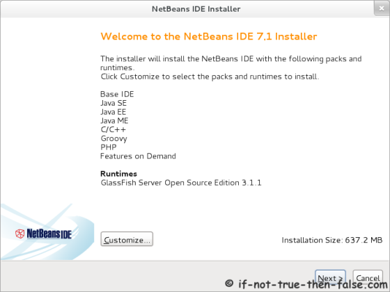 Netbeans 7.1 Welcome screen