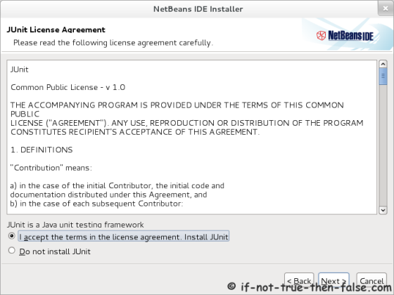 Netbeans 7.1 Accept junit license agreement