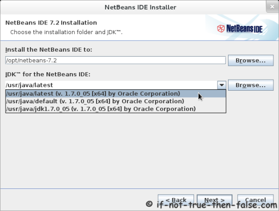 NetBeans IDE 7.2 JDK Installation Folder NetBeans IDE 7.2 JDK Installation Folder