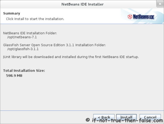 NetBeans 7.1 Installation Summary