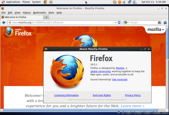 Firefox 16 running on CentOS 6.3