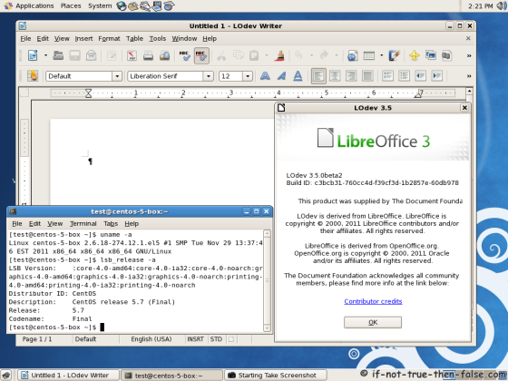 LibreOffice 3.5.0 on CentOS 5.7 LibreOffice 3.5.0 on CentOS 5.7