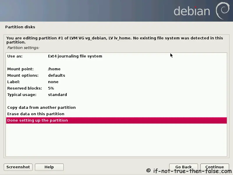 Debian Install Logical Volume Mirror