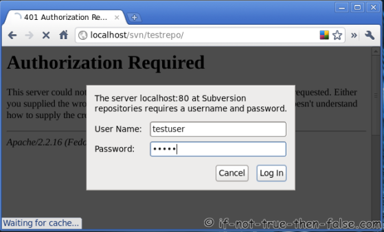 SVN Subversion username and password