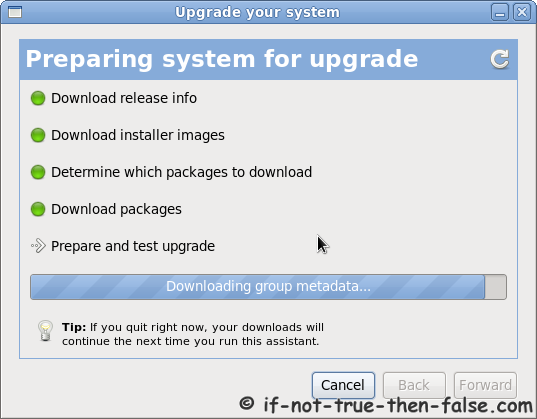 Preupgrade preparing system for upgrade