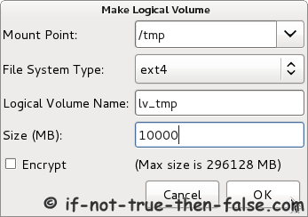 Fedora 17 Installer - Create tmp LVM Volume