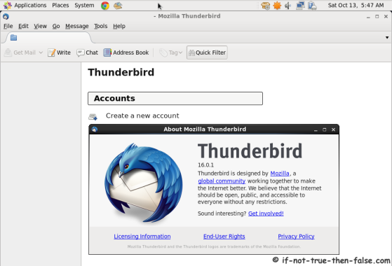 Thunderbird 16 running on CentOS 6.3