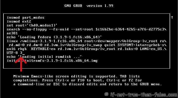 GRUB2 boot to runlevel 3
