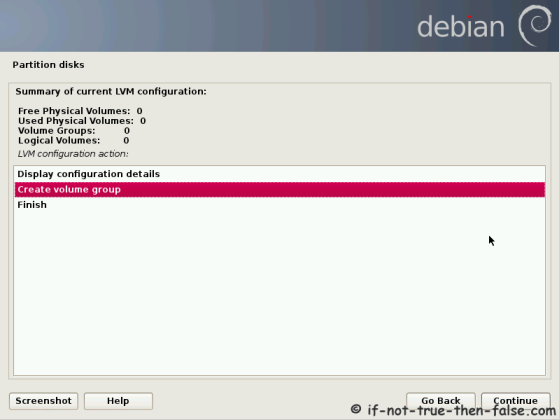 Debian Create Volume Group