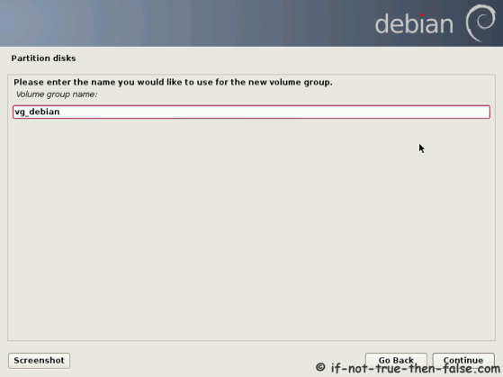 Debian Volume Group Name