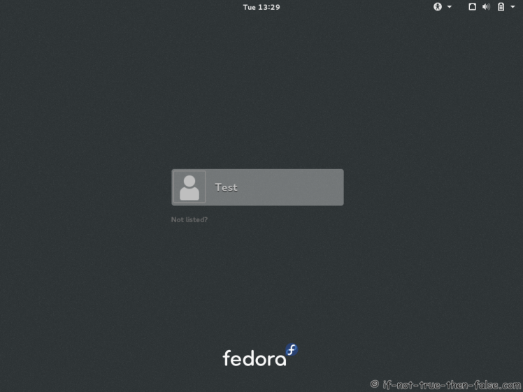 Fedora 21 GDM Login Window