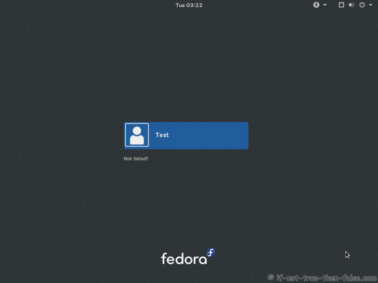 Fedora 22 GDM Login Window