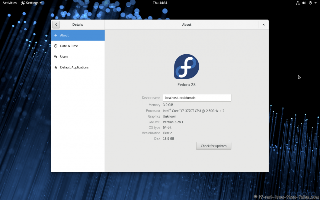 Fedora 27 to Fedora 28 gnome 3.28.1 details