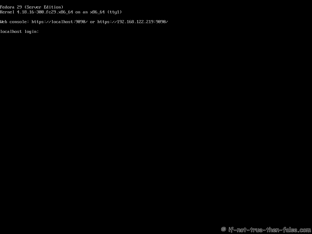 Fedora 29 Server Install Command Line Login