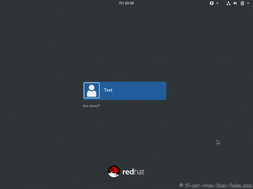 Red Hat 8 Install Red Hat GDM Login