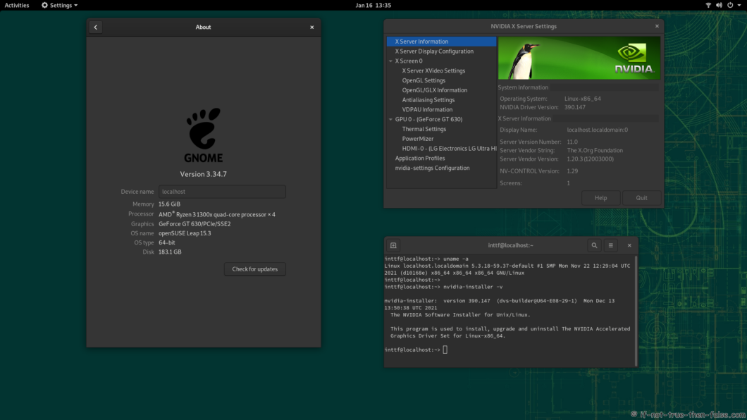 NVIDIA 390.147 drivers on openSUSE 15.3 Leap with Kernel 5.3